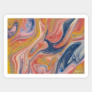 Abstract Oil and Glitter Painting Sticker